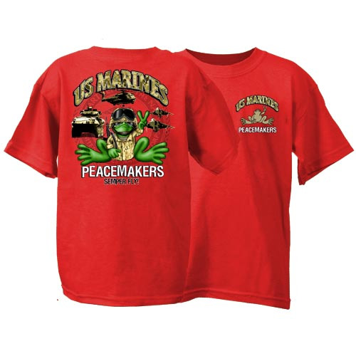 Peace Frogs US Marine Short Sleeve Kids T-Shirt