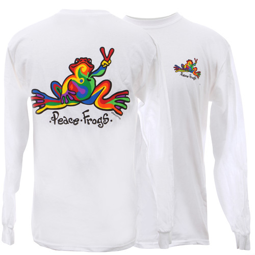 Product Image of Peace Frogs Retro Long Sleeve Kids T-Shirt