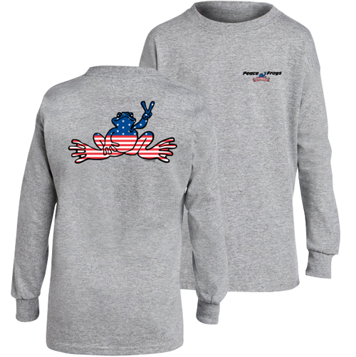 Product Image of Peace Frogs Granite USA Long Sleeve Kids T-Shirt