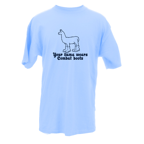 Beyond The Pond Adult Your Llama Wears Combat Boots Short Sleeve T-Shirt