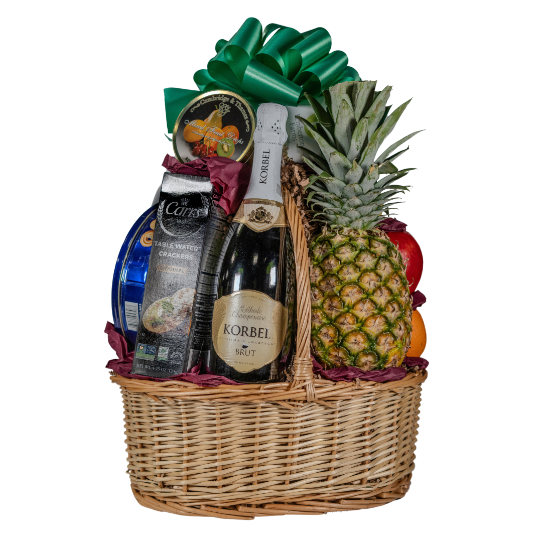 The Traditional Basket with Champagne