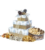 3-Tier Glittering Pinecones Holiday Tower