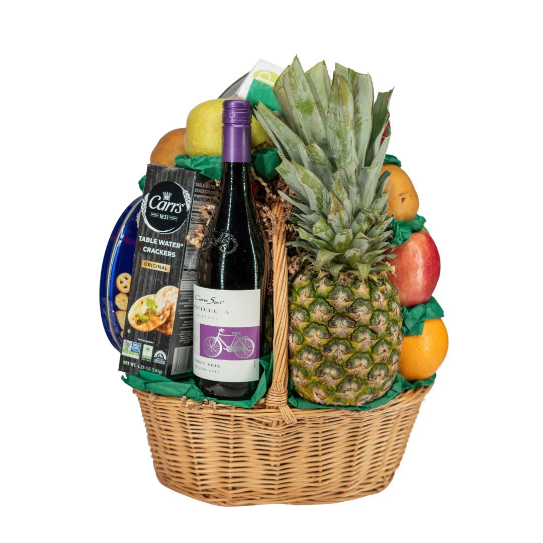 The Traditional Basket with Wine