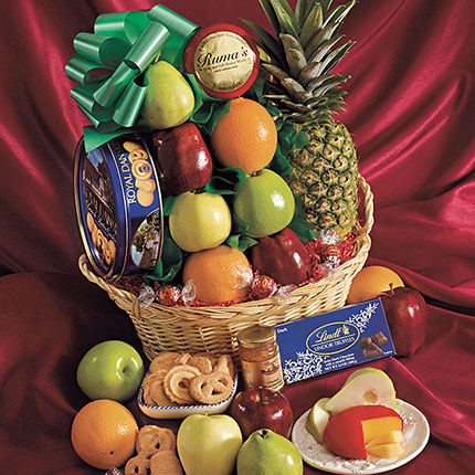 Danish Cookies and Fruit Basket