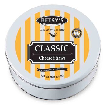 Betsys Classic Cheddar Cheese Straws 12oz Gift Tin