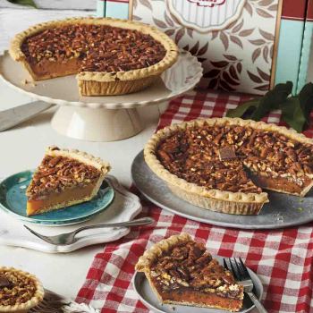 Old-Fashioned Pecan Pies - Two Pies-One Chocolate/One Old-Fashioned (Gift Boxed)