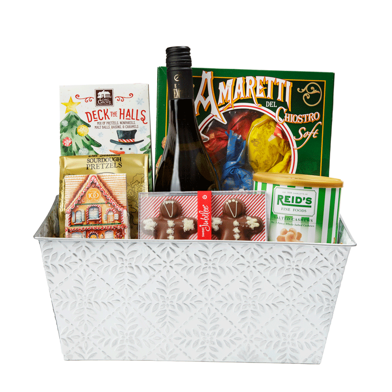 Holiday Cheers Wine Basket 