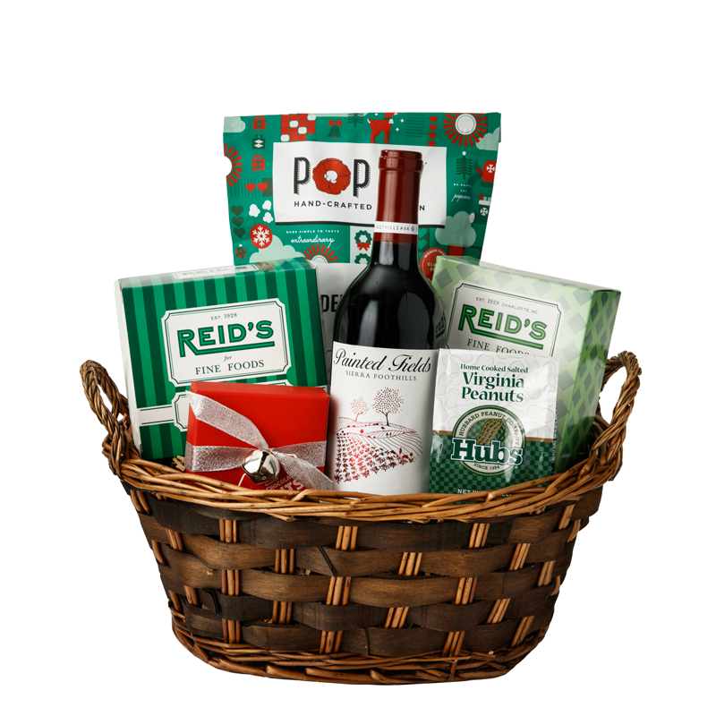 Christmas Toast Wine Basket 
