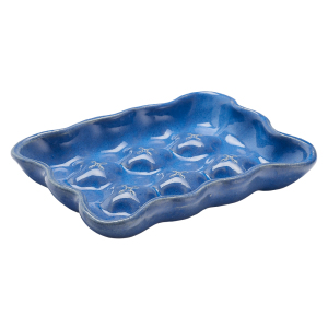 Blue Ceramic Egg Tray