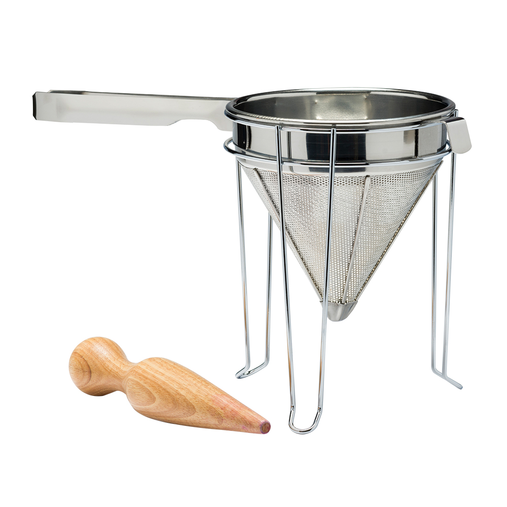Chinois Strainer, Pestle and Stand