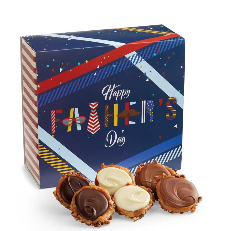 24 Piece Assorted Chocolate Turtle Gophers in the Father's Day Gift Box