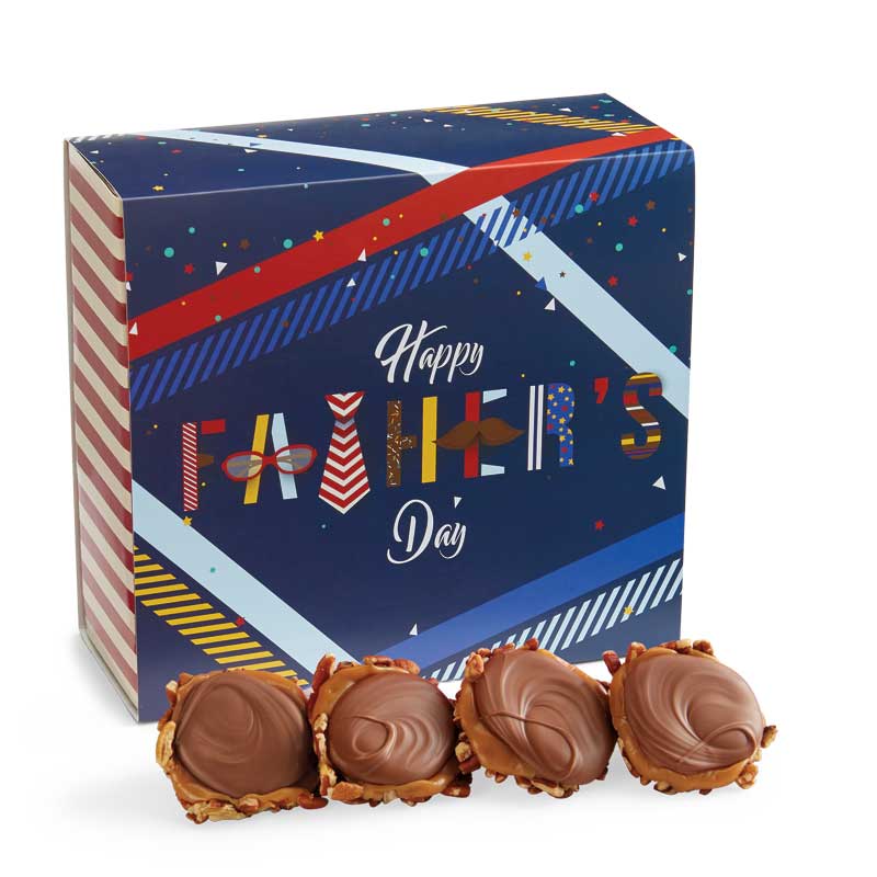 24 Piece Milk Chocolate Turtle Gophers in the Father's Day Gift Box