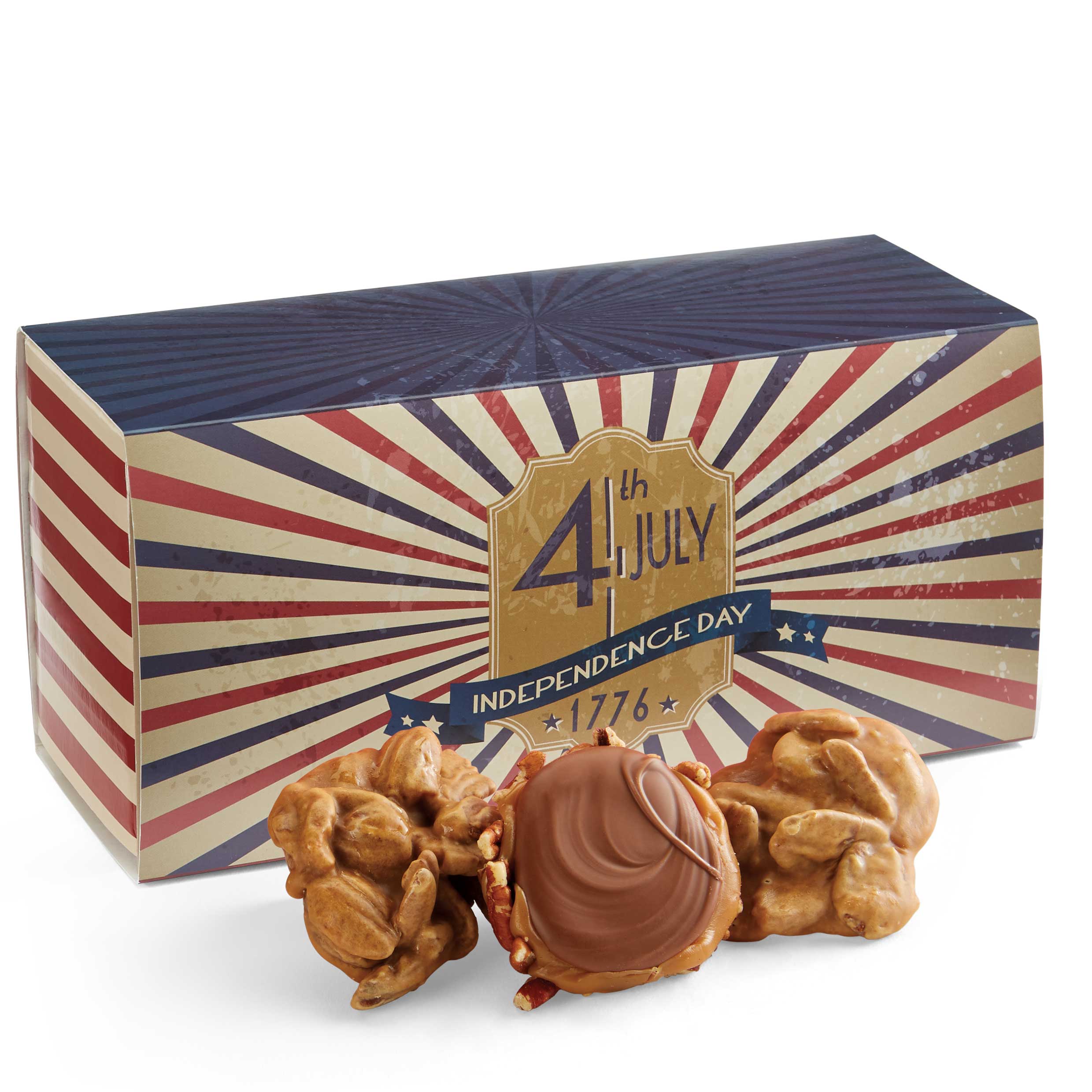 12 Piece Praline & Turtle Gopher Duo in the 4th of July Gift Box