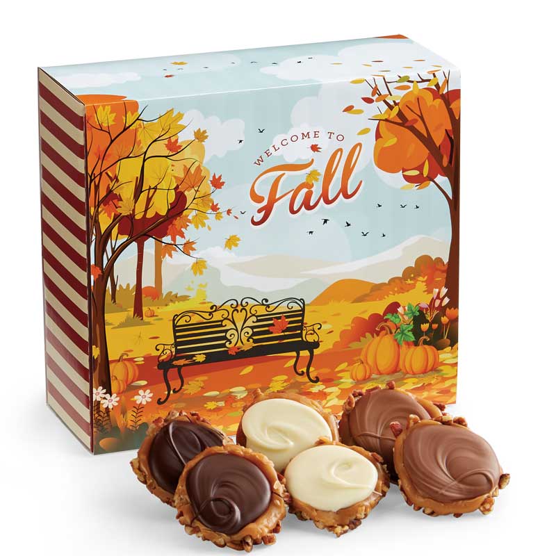 24 Piece Assorted Chocolate Turtle Gophers in the Fall Gift Box