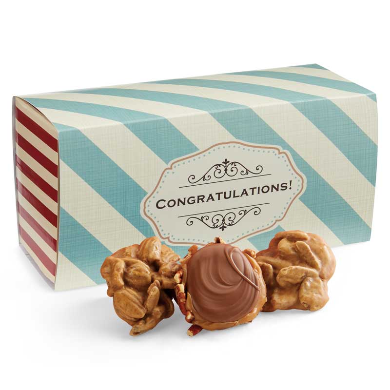 12 Piece Praline & Turtle Gopher Duo in the Congratulations Gift Box