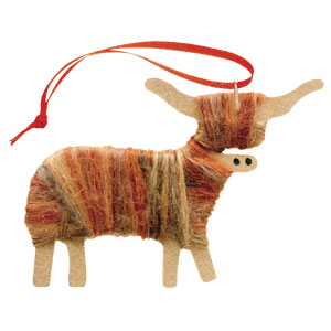 Hairy Cow Christmas Ornament