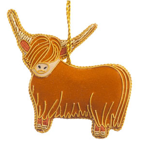Highland Cow Ornament - felt