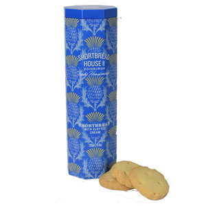 Clotted Cream Shortbread in Blue Octagonal Thistle Tin