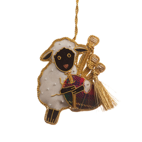 Bagpiping Sheep Ornament