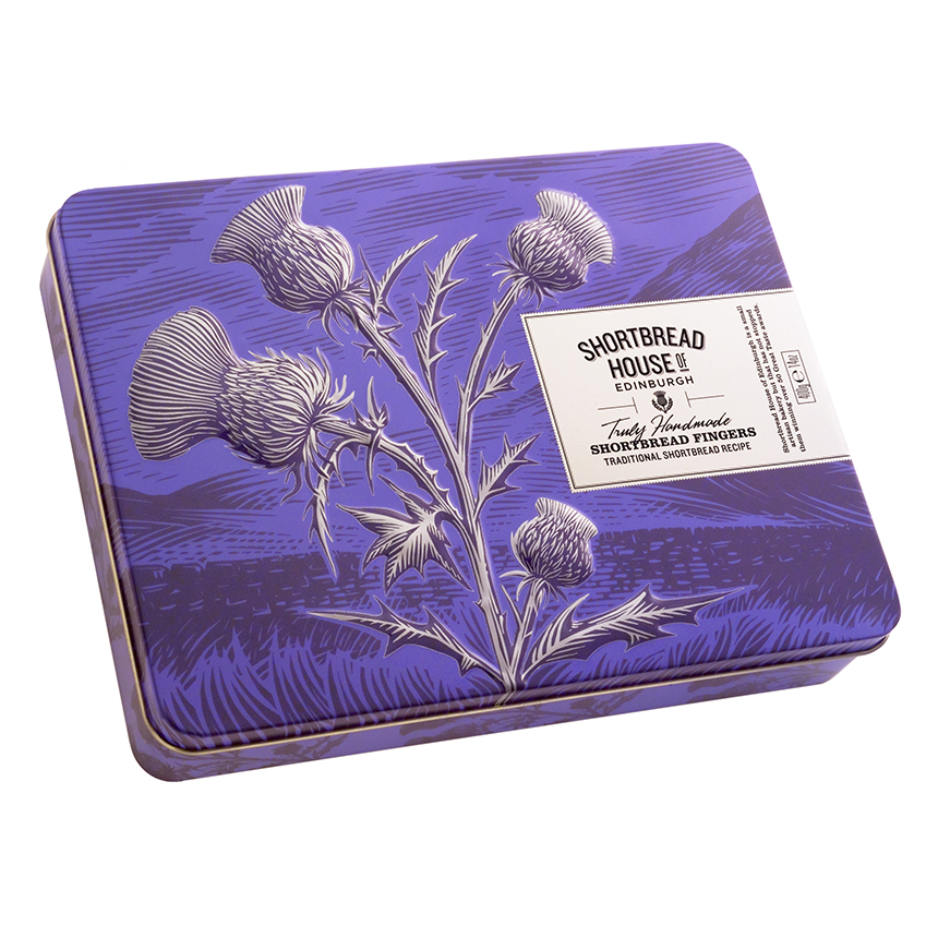 New Shortbread Fingers in Purple Thistle Tin - More Compact Tin