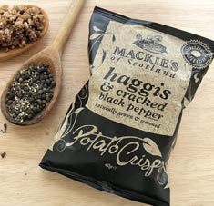 Haggis & Cracked Black Pepper Potato Crisps 5.3 oz bag,