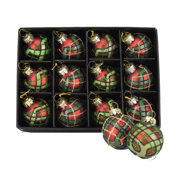Twelve Mini Tartan Baubles for your tree