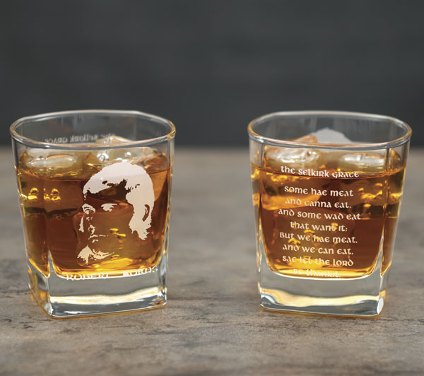Burns Whisky glass with Selkirk Grace