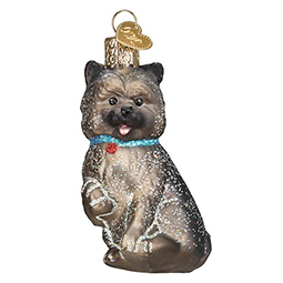 SALE Cairn Terrier Glass Ornament