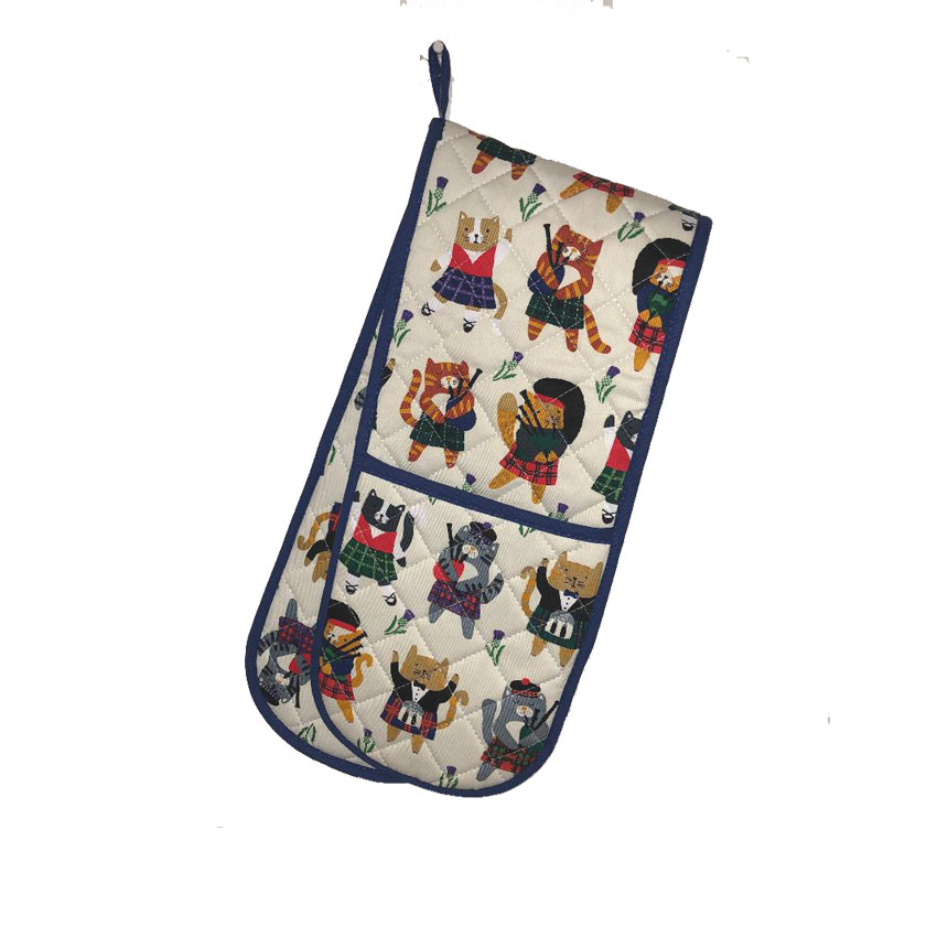 Cats N Kilts Double Oven Glove - quilted cotton