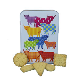 SOLD OUT Colorful Cows Shortbread Tin from Campbells