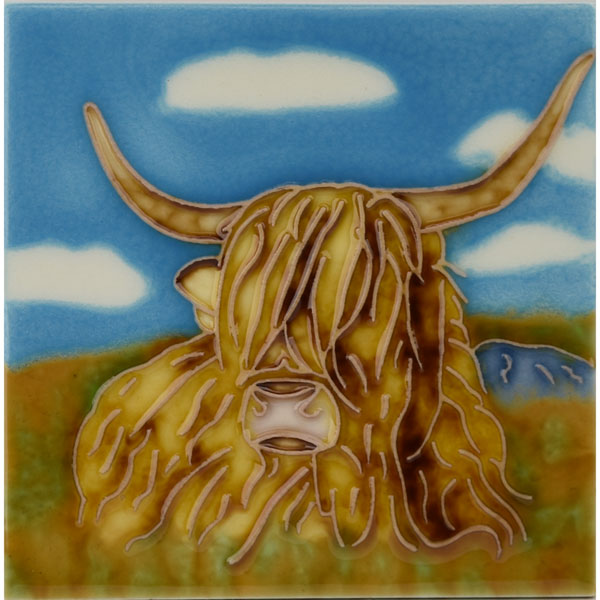 SALE Highland Cow 4 Inch Ceramic Tile