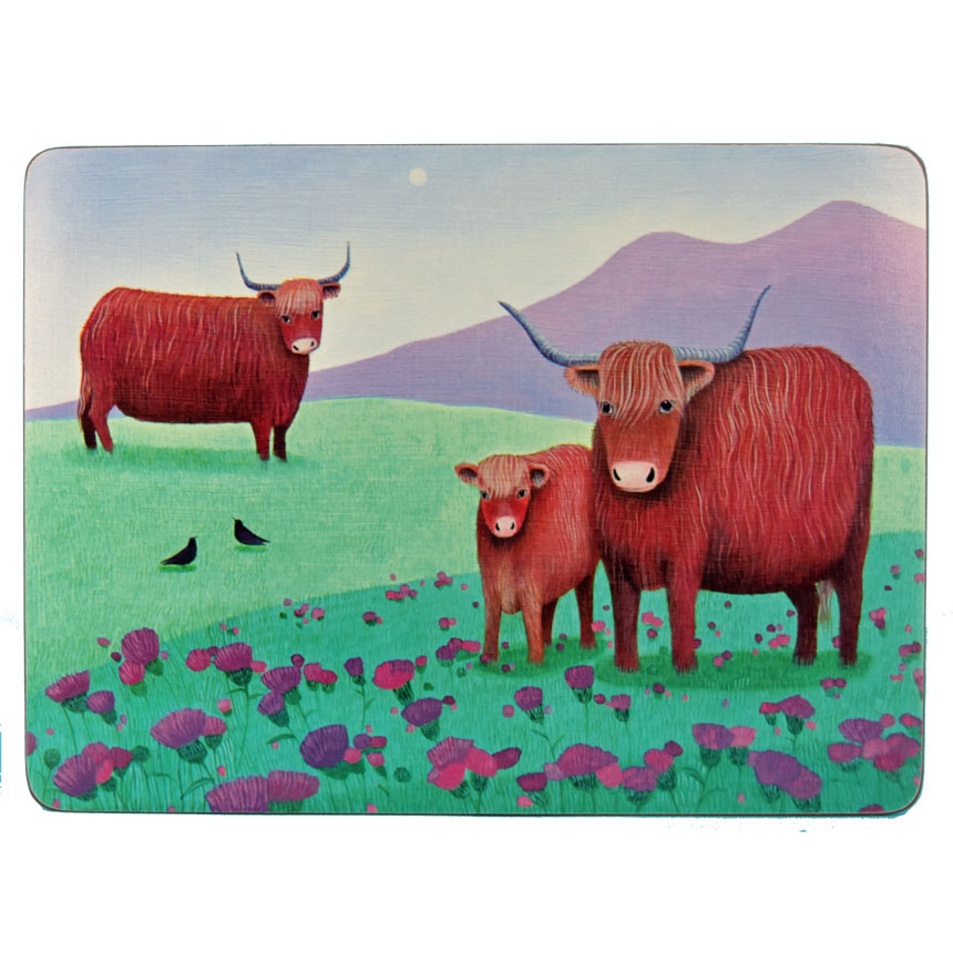 SALE Highland Cow Placemats - set of 6