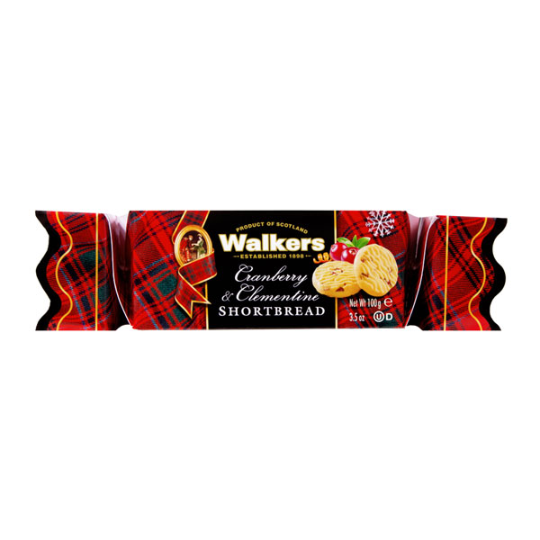 Walkers Cranberry & Clementine Shortbread Christmas Cracker Box - 3.5 oz.