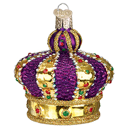SALE Royal Crown Glass Ornament