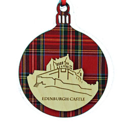 Edinburgh Castle Round Tartan Ornament
