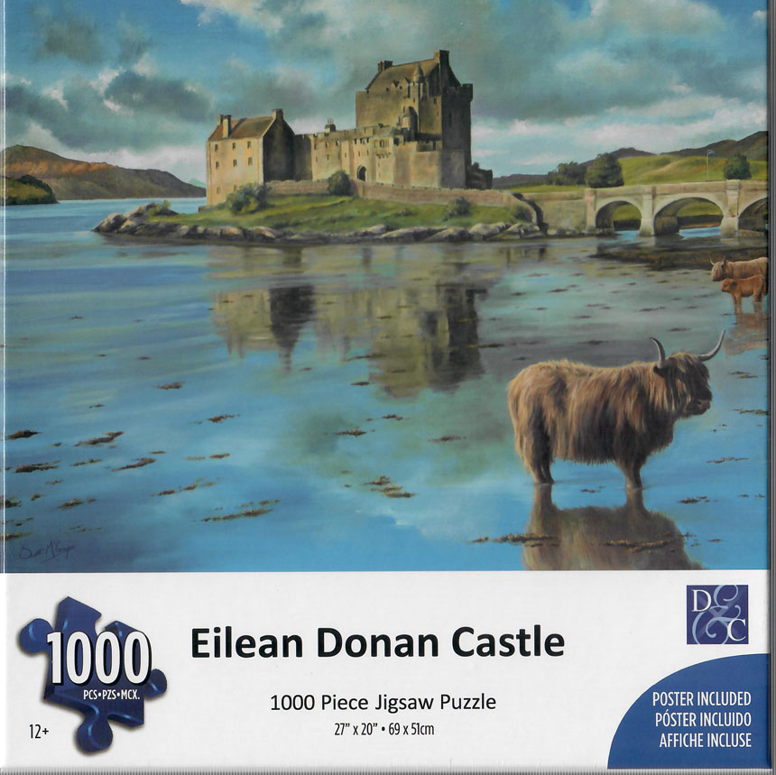 SOLD OUT Eilean Donan Castle and a Highland Cow Puzzle - 1000 pieces