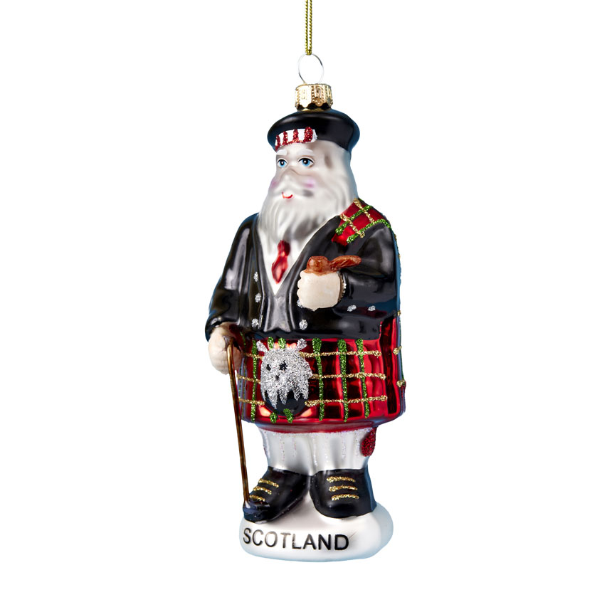 Glass Scottish Santa - 5.5 inches tall