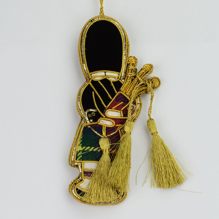 Piper Ornament with Gold Tassels