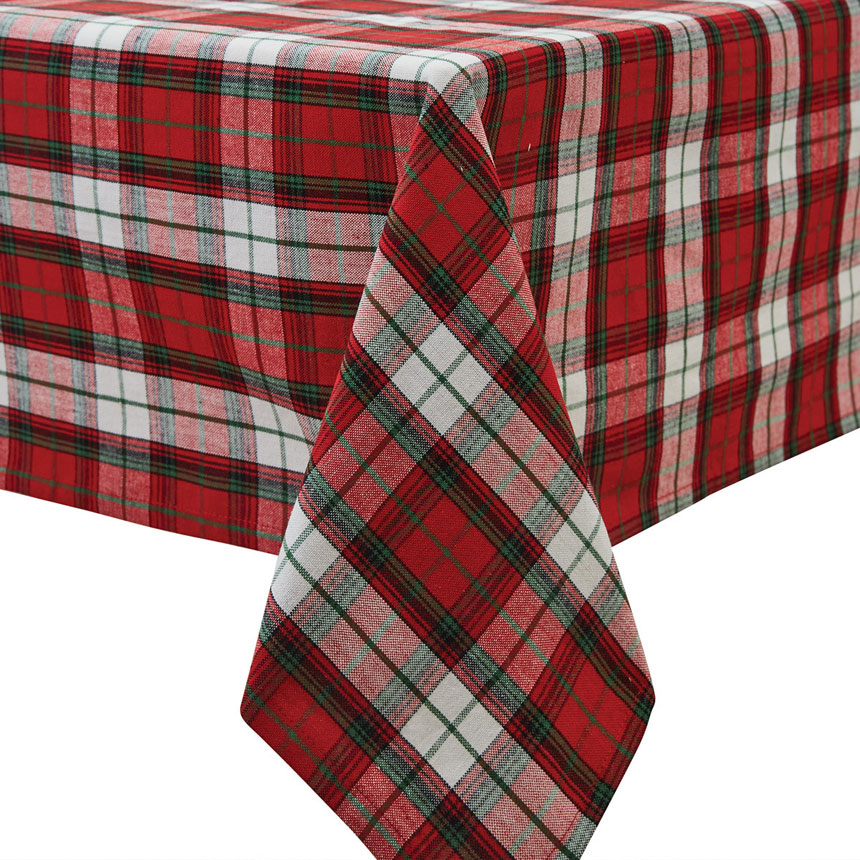SALE Holiday Plaid Tablecloth 60 x 84 inches