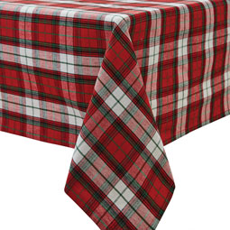SALE Holiday Plaid Tablecloth 54 x 54 inches