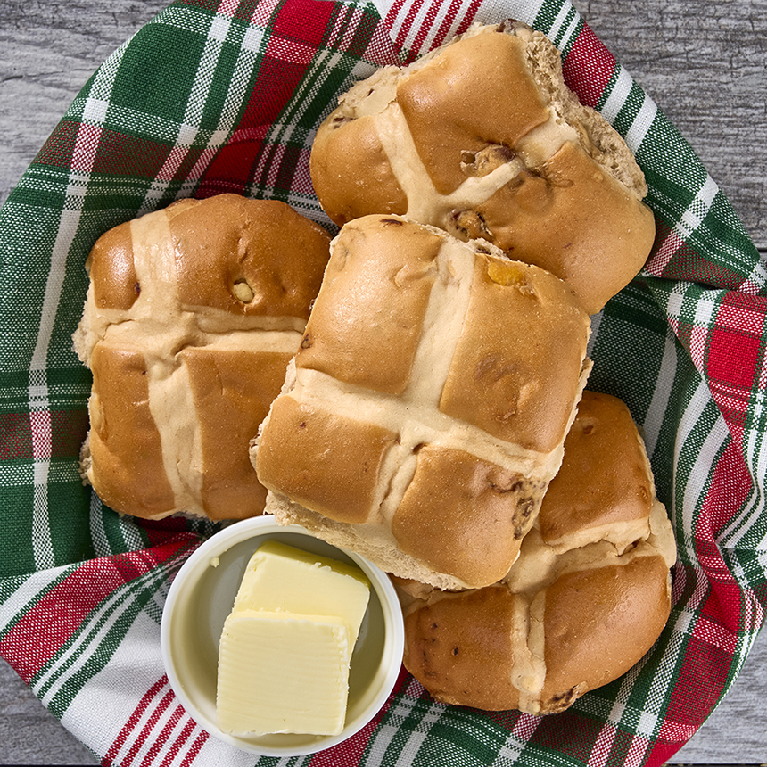 SOLD OUT Hot Cross Buns - tray of six