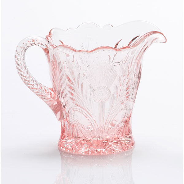 Inverted Thistle Pressed Glass Creamer 4.25" tall