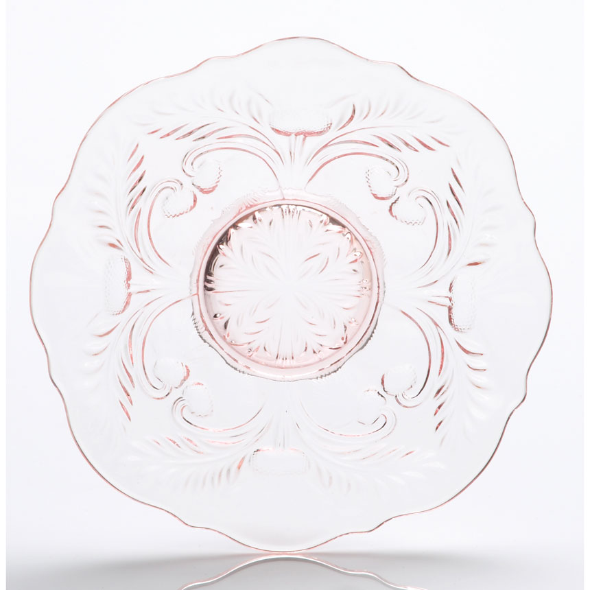 Inverted Thistle Pressed Glass Dessert Plate 7" diameter