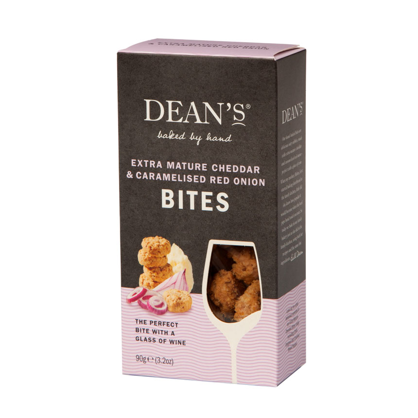 Dean's Extra Mature Cheddar Bites with Caramelized Onions