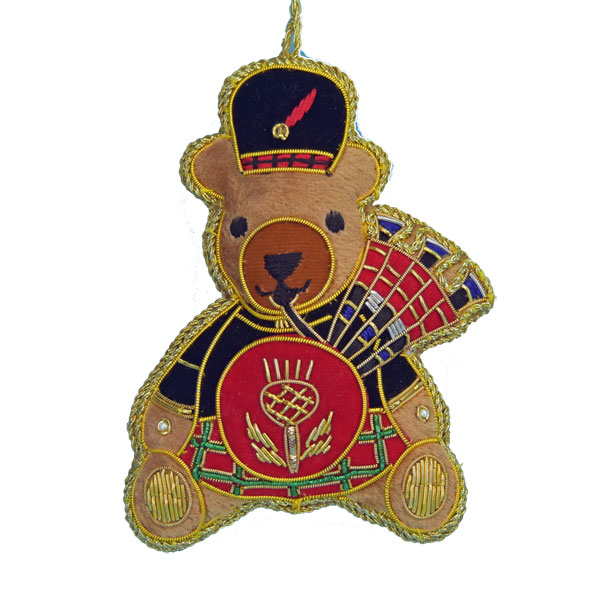 SALE Embroidered Piper Bear Ornament