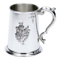 Pewter Tankard with Stamped Thistle
