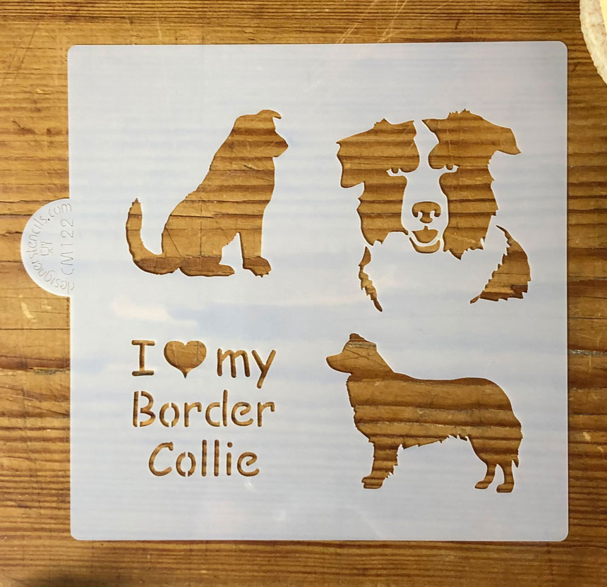 SALE I Love My Border Collie Craft and Cookie Stencil