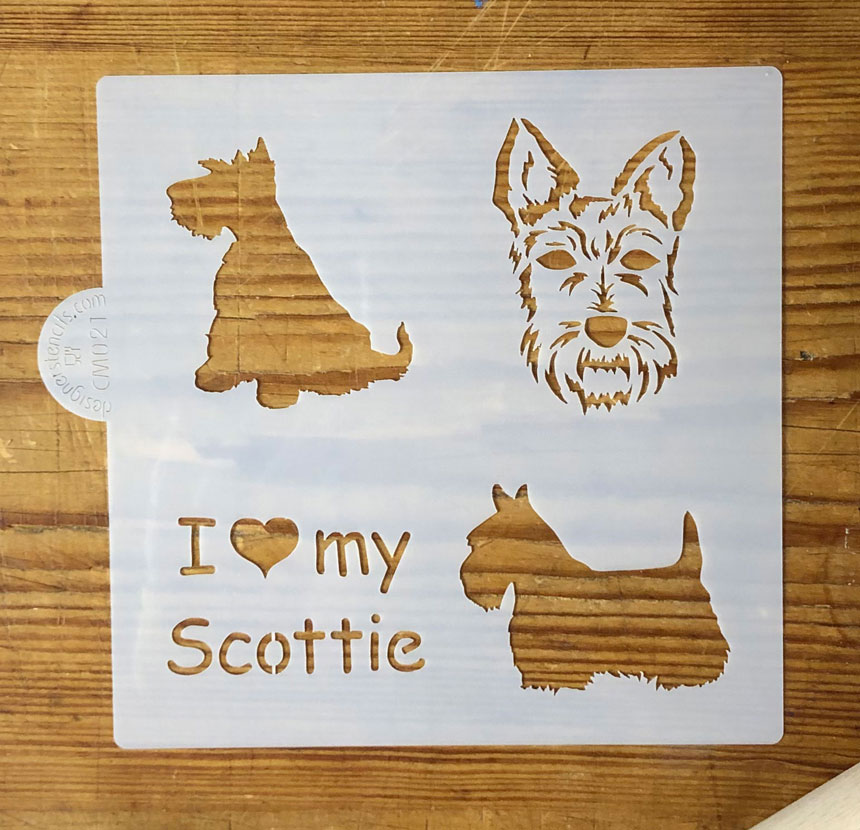 SALE I Love My Scottie Craft and Cookie Stencil
