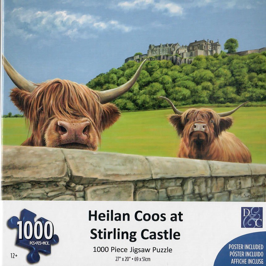 Stirling Castle and 2 Highland Cows Puzzle - 1000 piece