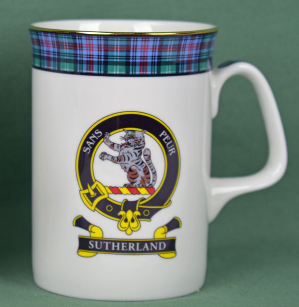 Sutherland Clan Mug - 8 oz bone china